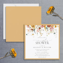 Elegant Gult Wildblomma Blommigt Par Shower Inbjudningar