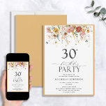 Elegant Gult Wildblomma Watercolor 30års födelseda Inbjudningar<br><div class="desc">Gör 30års födelsedag firande speciell med den vackra Gulten Wildblomma Watercolor Birthday-inbjudan till Elegant. Den har en tidlös vattenfärgsträdgård och vilda blommor, som är skickligt accentuerade med modern och snyggt handskriven kalligrafi. Perfekt för en 30års födelsedag party eller luncheon! Denna fantastiska inbjudan kommer säkert att ge intryck på dina gäster...</div>