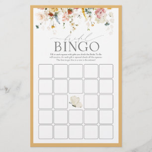 Elegant Gult Wildblomme Möhippa Bingo Game