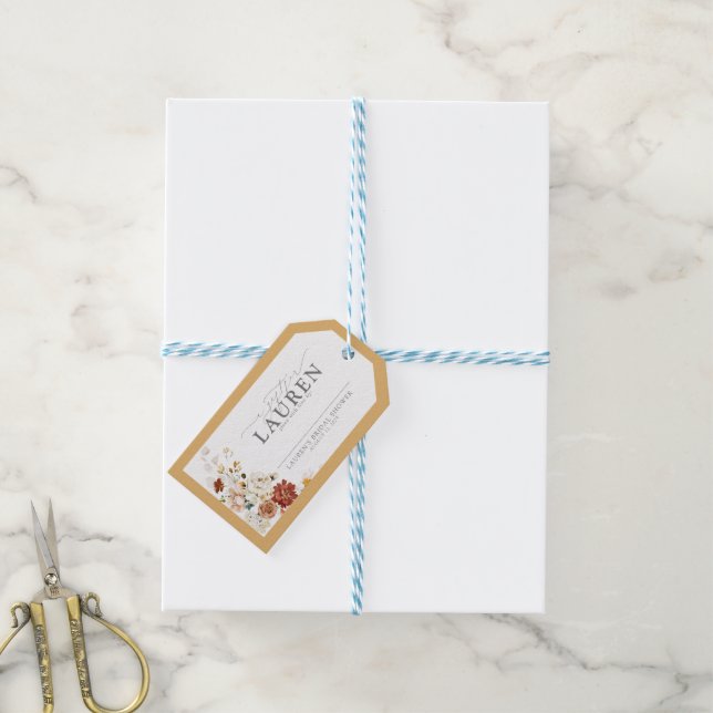 Elegant Gult Wildblommes Möhippa Ingen figursättni Presentetikett (With Twine)