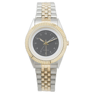 Elegant gulvitt/silverfärgad kedja armbandsur