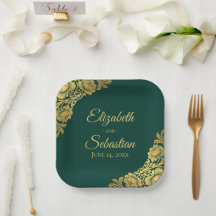 Elegant gyllene blombröllop
