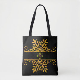 Elegant gyllene blomsterornament i barockstil tygkasse