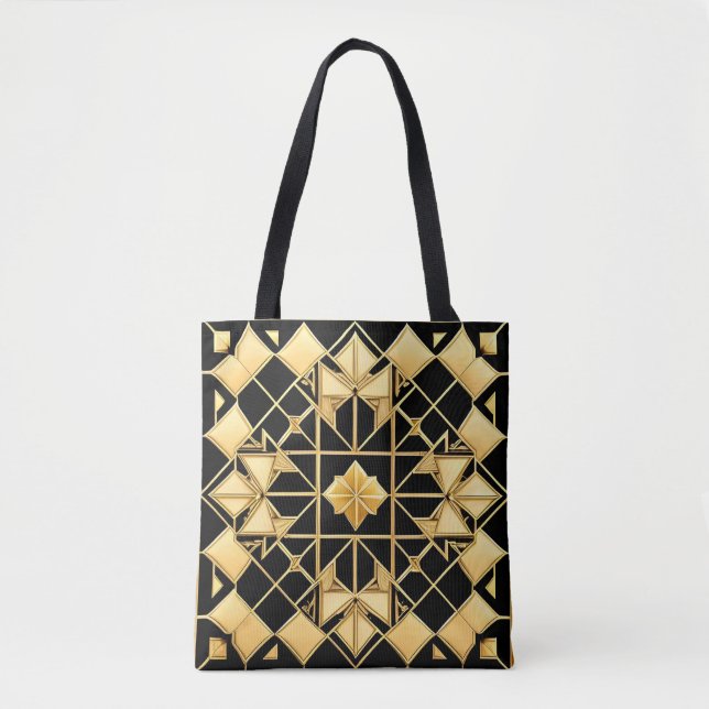 Elegant gyllene geometrisk konstdesign tygkasse (Framsida)