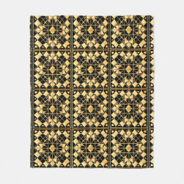 Elegant gyllene geometrisk mönsterdesign fleecefilt