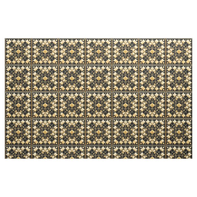 Elegant gyllene geometrisk mönsterdesign tyg (Fat Quarter)