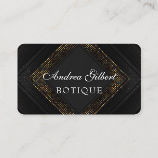 Elegant gyllene glitter Modebutik Svart Visitkort