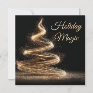 Elegant gyllene glitter spiral julgran julkort