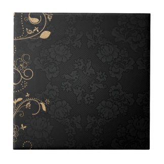 Elegant gyllene glitter vinrankor accent väggplatt kakelplatta