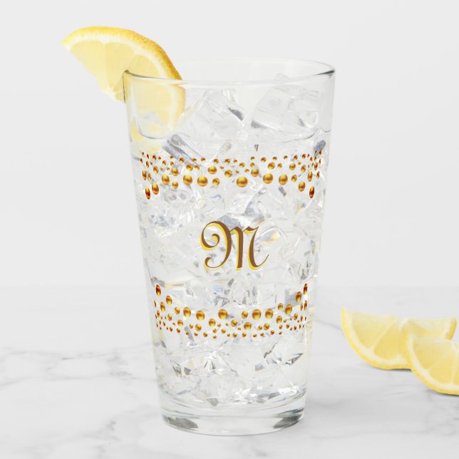Elegant gyllene konfetti glaskopp (Framsida Ice)