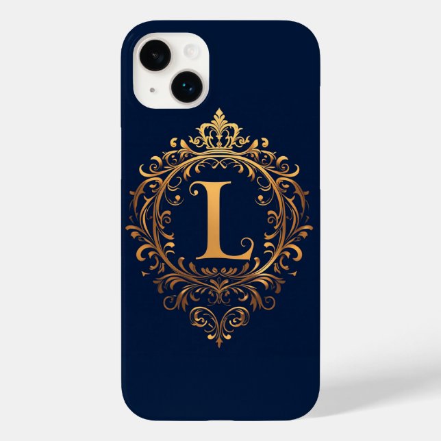 Elegant gyllene L-bokstavsmonogram (Baksida)