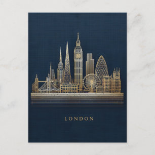 Elegant gyllene London stadsbild illustration Helg Vykort