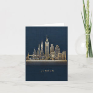 Elegant gyllene London stadsbild illustration Helgkort