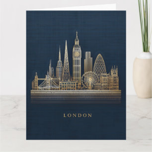 Elegant gyllene London stadsbild illustration Kort
