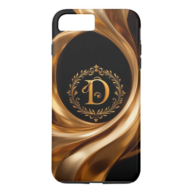 Elegant gyllene monogrambokstav D Case-Mate iPhone Skal (Baksida)