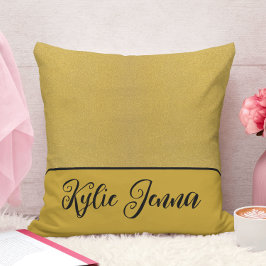 elegant gyllene och svart stilfullt script kalligr kudde
