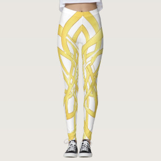 Elegant gyllene ornamental mönsterdesign leggings