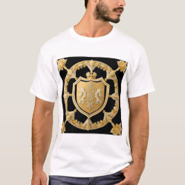 Elegant gyllene prydnadskrön med sköld t shirt