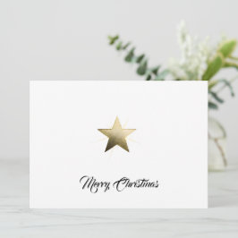 Elegant gyllene stjärna med diskret glöd Minimalis Julkort