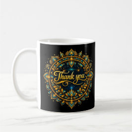 Elegant gyllene "Tack" Mandala-design med lyx Kaffemugg