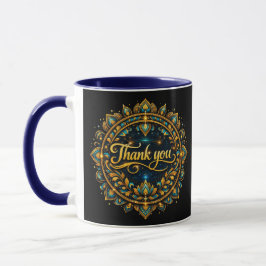 Elegant gyllene "Tack" Mandala-design med lyx Mugg