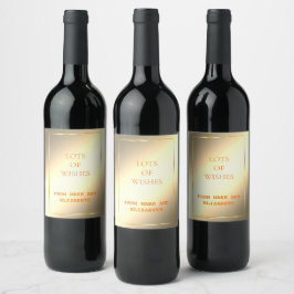 Elegant gyllene vinflaska med din dedikation etikett