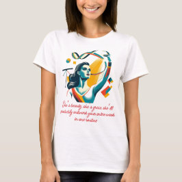 Elegant Gymnast in Retro Art Stil T Shirt
