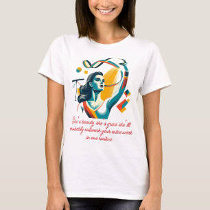 Elegant Gymnast in Retro Art Stil T Shirt