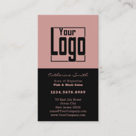 Elegant Hair Salon Black & Rosa Loyalty & Tidsbeställning Kort