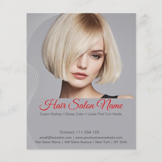 Elegant Hair Salon Flyer - Anpassade Services (Framsidan)
