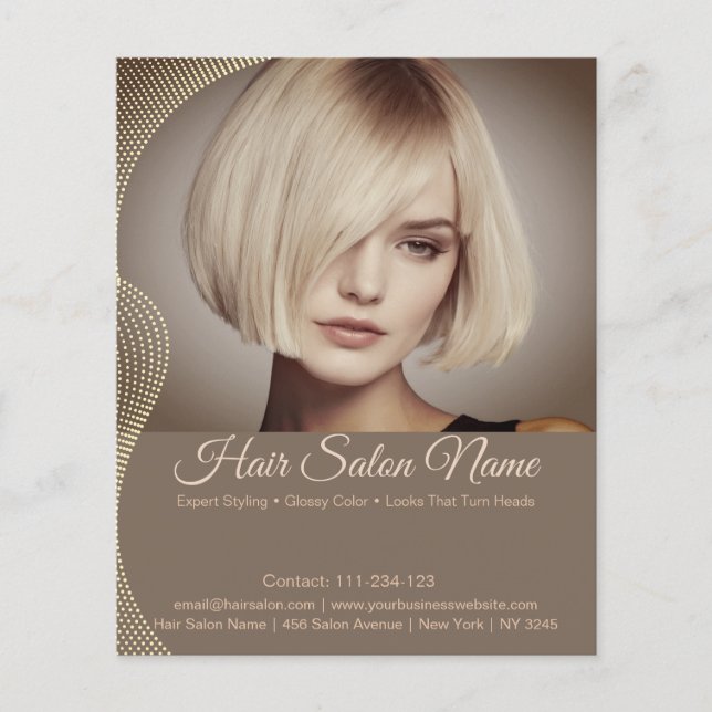 Elegant Hair Salon Flyer – Customizable Services (Framsidan)