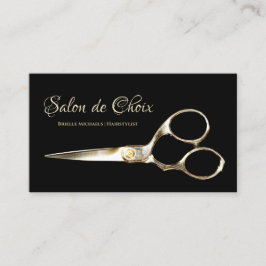 Elegant Hair Salon Guld Hair Stylist Sissors Visitkort