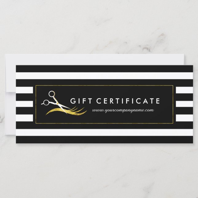 Elegant Hair Stylist Gift Certificate (Framsida)