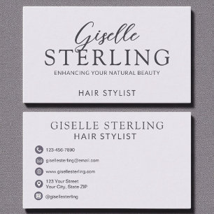 Elegant Hair Stylist Lila Lilac-skript Visitkort
