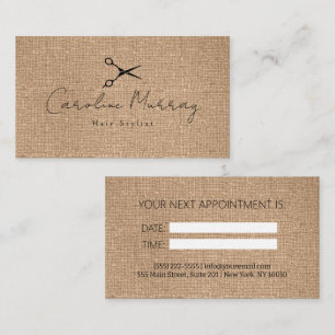 Elegant Hairstylist avtalingskort Visitkort