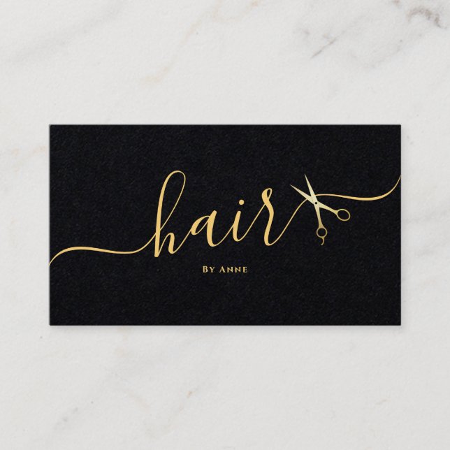 Elegant Hairstylist Bröllop Visitkort (Framsida)