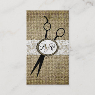 elegant hairstylist för burlap- och visitkort