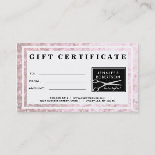 Elegant Hairstylist Gift Certificate Rabattkort