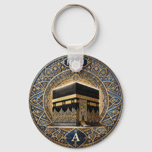Elegant Hajj Mabrur Kaaba-illustration Rund Kliste Nyckelring