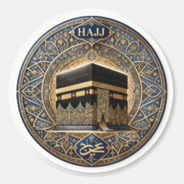 Elegant Hajj Mabrur Kaaba-illustration Rund Kliste Runt Klistermärke