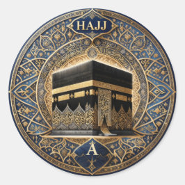 Elegant Hajj Mabrur Kaaba-illustration Rund Kliste Runt Klistermärke