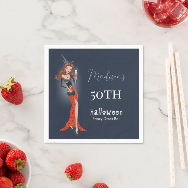 Elegant Halloween 50-års födelsedagsfest kostymfes Pappersservett (Insitu)