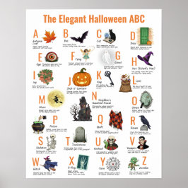 Elegant Halloween ABC-affisch | Vintage 1950-talss Poster