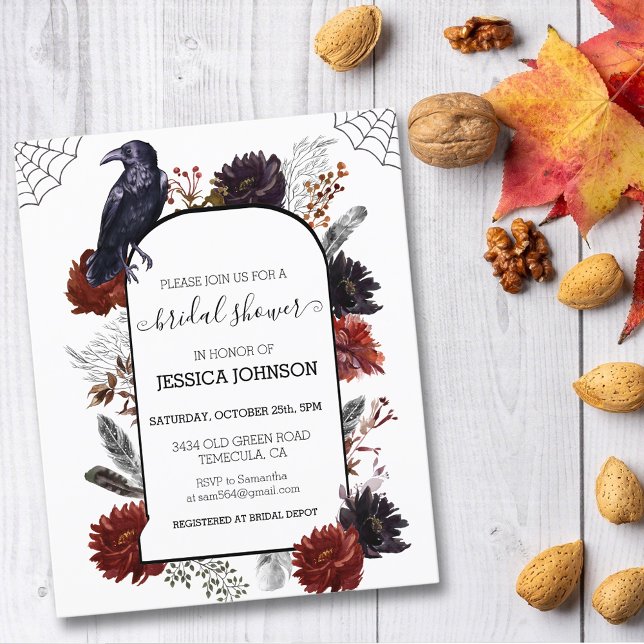 Elegant Halloween Blommigt Boho Möhippa Invita (Skapare uppladdad)