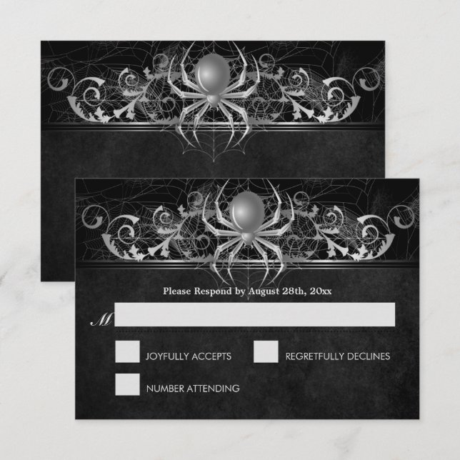 Elegant Halloween-Bröllop OSA-kort OSA Kort (Fram/baksida)