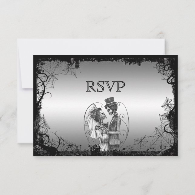 Elegant Halloween bröllop RSVP-kort OSA Kort (Baksida)