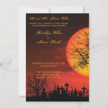 Elegant Halloween-bröllopsinbjudningar