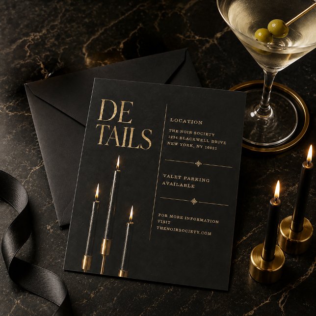 Elegant Halloween Cocktail Detaljer infogning kort (Skapare uppladdad)