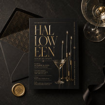 Elegant Halloween Cocktail Party Inbjudan