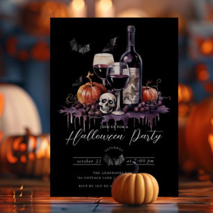 Elegant Halloween Cocktail Party Inbjudningar